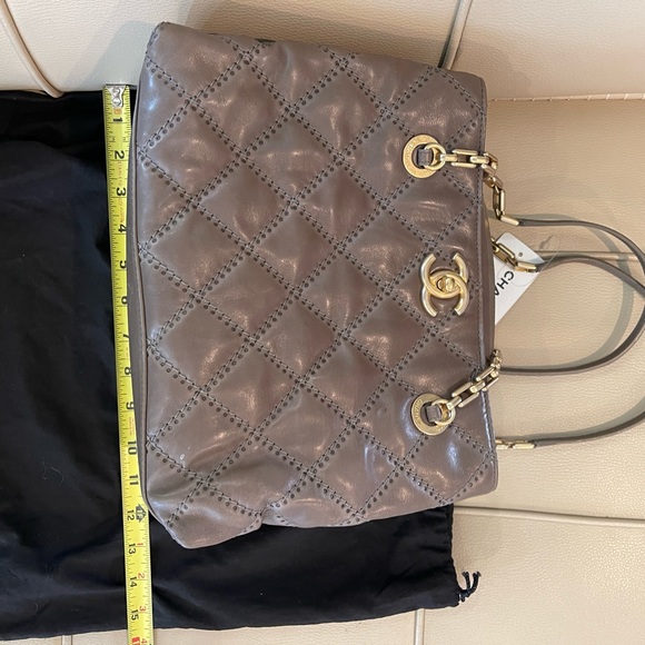 CHANEL Grey Small Zip Shopping Bag 31 CM NWT - Picture 11 of 12